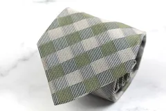 ジャンニ・ヴェルサーチ ブランド ネクタイ チェック柄 格子柄 シルク イタリア製 PO  メンズ カーキ Gianni Versace 【中古】