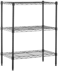3段スチールラック 棚 メタルラック 耐荷重340kg 幅58.9×奥行34×高さ76.2cm ブラック