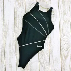 SE2-Y12☆arenaアリーナ競泳水着 M *黒 ライン入り オープンバック さらつるぴた かっこいい クール スタイリッシュ レディース 練習用水着 フィットネスジムプール ワンピース■