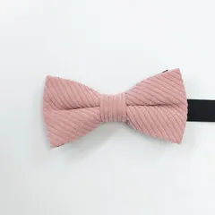 蝶ネクタイ　コーデュロイ　ピンク　結婚式　新郎新婦　タキシード