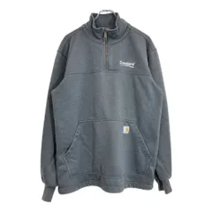 Carhartt カーハート ハーフジップ スウェット 企業ロゴ グレー(メンズ M)中古 古着 U6298