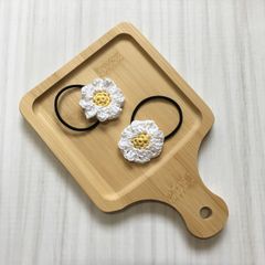 ハンドメイド　ヘアゴムセット　マーガレット風　ベビー　キッズ　ヘアアクセサリー
