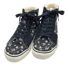 lucien pellat-finet ルシアンペラフィネ ×VANS Sk8-HI LX Skull Hemp Middle-Cut Sneakers Black / True White 5596899