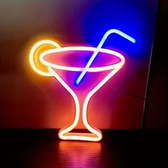カクテル グラス ネオンサイン ネオンライト LED 照明 ライト USB ハロウィン パーティー 卓上 間接照明 インテリアライト ルームライト おしゃれ かわいい デコレーション 店舗装飾 ディスプレイ カフェ サロン 部屋 光る 壁掛け ピンク