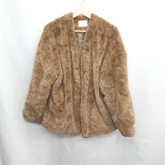 ◇ ⊇ Discoat ディスコート ファー 長袖 コート サイズF ブラウン系 レディース E  【1410100029549】