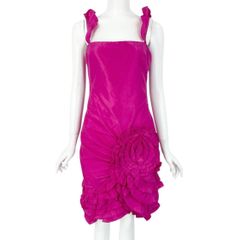 未使用品 超レア VALENTINO ヴァレンティノ ヴィンテージ ローズピンク フリル ロゼット フラワー ドレス 2008年 コレクション ワンピース