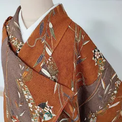 裄63 丈153.5 袖48.5　小柄な方向き！美品！小紋　袷　正絹　しつけ付き　しつけ有り　普段着　カジュアル　着物　きもの　kimono　へ15A02