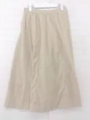 ◇ ehka sopo エヘカソポ ウエストゴム コーデュロイ シンプル ロング フレア スカート サイズF ベージュ レディース P  【1305240007512】