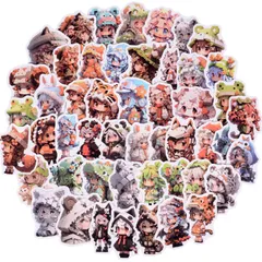 【在庫セール】ステッカー おしゃれ 人物 100枚セット シール 女の子 (女の子B) 素材 コラージュ