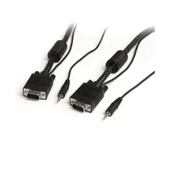 （まとめ）StarTech.com 高解像度VGAケーブル 3.5mmステレオミニプラグ付 7.6m オス/オス MXTHQMM25A 1本 【×3セット】