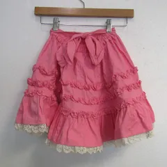 メゾピアノ フレアスカート レース ボトムス キッズ 女の子用 130サイズ ピンク Mezzo Piano 【中古】