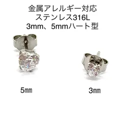 ピアス 金属アレルギー対応 サージカルステンレス 3mm 5mm 1ペア両耳用