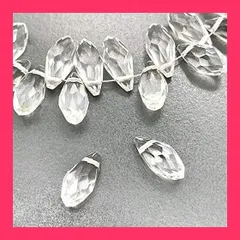 【スタッフおすすめ！】クリスタル 50個 キラキラ 宝石みたい ティアードロップ ガラスビーズ アソートパック ファセットカット ドロップ しずく ジュエリー ブリオカット クレオカット アクセサリー パーツ 宝石 12mm 13mm ティ