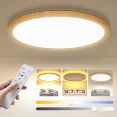 【新品】常夜灯 3600LM 間接照明 省エネ 調光調色 目に優しい 木目調 雰囲気ナイトライト 和風 リモコン付き 28W スマホAPP操作 6畳 6～8畳用 Ledシーリングライト 和室/寝室/書斎/リビング/玄関/台所/廊下適用 Antree