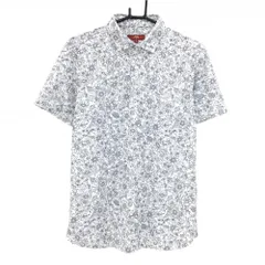 【超美品】キャロウェイ レッドレーベル 半袖ポロシャツ 白×ネイビー 花柄 メンズ M ゴルフウェア 2023年モデル Callaway