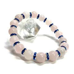 ローズクォーツ パワーストーン ブレスレット 8mm 天然石 （ブルー）メンズ・レディース　男性・女性　数珠ブレス　開運  [5]