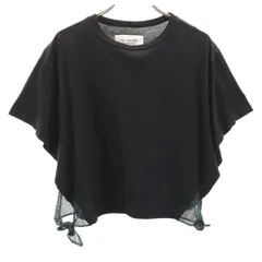 TOGA ROBE TOGA ARCHIVES for OPENING CEREMONY トーガローブオーガアーカイブス オープニングセレモニー ノースリーブ カットソー 0S ブラック サイドオープン メッシュリボン レディース 古着