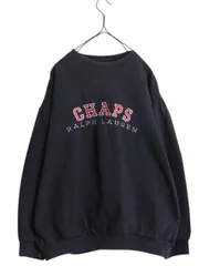 【お得なクーポン配布中!】 90s チャップス ラルフローレン ロゴ 刺繍 スウェット メンズ M 90年代 オールド CHAPS ポロ トレーナー クルーネック スエット 裏起毛 紺
