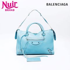 BALENCIAGA バレンシアガ ショルダーバッグ シティ ラージ 水色 ライトブルー