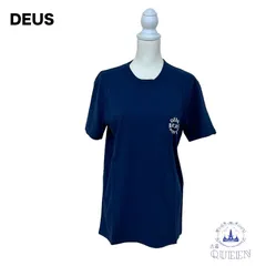 ☆新品☆ Deus Ex Machina デウスエクスマキナ トップス 半袖 Tシャツ 胸ポケット ワンポイント DMA51995-NVY-M レディース メンズ ユニセックス ネイビー M u-223 送料無料のサムネイル