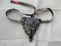 ☆ふんどし☆黒に鯉と蓮柄プリント黒猫褌Sサイズ両A面「褌工房さっぽろ」