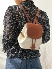 ★ CELINE セリーヌ マカダム ブラゾン パンチング PVC レザー バックパック ミニリュック バックパック ホワイト 白 vintage ヴィンテージ オールド レザー