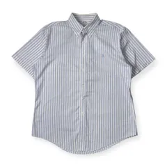 Brooks Brothers ブルックスブラザーズ NON-IRON ストライプ BD ボタンダウン オックスフォード 半袖シャツ L/水色系 メンズ
