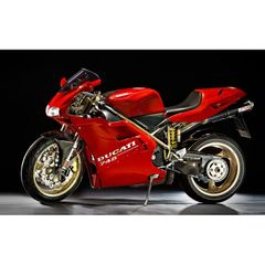 絵画風 壁紙ポスター (はがせるシール式) ドゥカティ 748R 2000年 スーパーバイク DUCATI バイク キャラクロ DSPB-006W1 (ワイド版 921mm×576mm) ＜日本製＞ ウォールステッカー お風呂ポスター