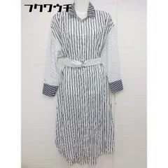 ◇ ◎ titivate ティティベイト ストライプ 長袖 ロング シャツ ワンピース サイズ M ホワイト ブラック レディース  【中古】 【1106290008777】