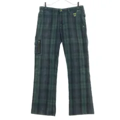 EDWIN GOLF エドウィンゴルフ チェック柄 ゴルフ ストレートパンツ M グリーン系 メンズ 古着