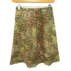 レストローズ スカート ボトムス 花柄 レース 日本製 レディース ﾌﾘｰサイズ ベージュ×黄 L'EST ROSE 【中古】