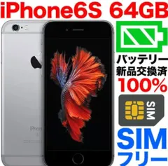 iPhone6s 64GB SIMフリー 純正バッテリー交換済み