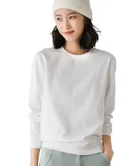 [Dep Club] 使い方無限大 トレーナー レディース 綿 綿100 大きいサイズ ゆったり 長袖 大人 薄手 無地 アウトドア スポーツ プルオーバー トップス 上 春 春秋 秋 春服 春物 (JP, アルファベット, L, ホワイ [ホワイト] [L]