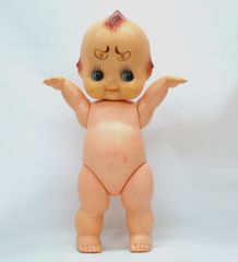 昭和レトロ ★ キューピー人形　太眉 緑羽根　56cm　アンティーク コレクション　Nマーク　MADE IN JAPAN 　レア　希少　カワイイ