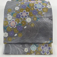 S2262】着物 袋帯 六通 扇 松 菊 蝶 楓 桜 牡丹 菖蒲 笹 448㎝（jpg 
