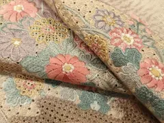 スワトウ刺繍 刺繍 金駒刺繍 鶴 花模様 振袖 着物 102a p - メルカリ