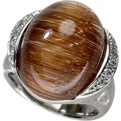 ⭐︎【極上品】天然銅色ゴールドルチルクオーツ リング k18 6.9g