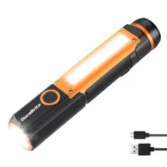 【新着商品】DuraBrite 懐中電灯 ハンディライト LEDライト COBライト ペンライト 500ルーメン 高輝度 マグネット アルミ合金製 USB充電式 軽量 アウトドア 防災 停電対策 キャンプ 散歩 点検 0
