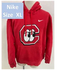 古着　used　Nike　パーカー  XL　赤　レッド　プリント