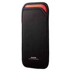 【特価商品】P-05SNCBK 対応検証済】 シリーズ 16 【iPhone ブラック 背面ポケット付 スリップインタイプ Lサイズ 1台収納 スマホポーチ エレコム
