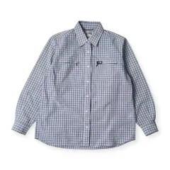 THE NORTH FACE ノースフェイス チェック ファスナーポケット 長袖シャツ M/水色系 メンズ アウトドア