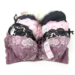 エメフィール/ピュアシェリ他 ブラジャー 下着 5点セット 未使用 C70-75 ショーツ まとめて 大量 レディース