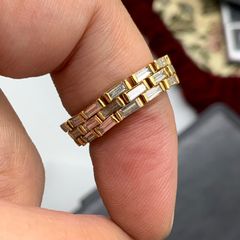 K18 テーパーダイヤ　バゲットダイヤ　フルダイヤリング　7g 約14.5号