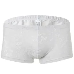 総レースボクサーパンツ メンズ 透け感 前閉じ 通気性 フィット ピッタリ セクシー メンズ下着 肌着 インナー 速乾　c504