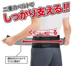 二重ベルト構造 腰サポーター 男女兼用 最大100cmまで対応 コルセット  腰痛 ぎっくり腰 箱出し発送【▲】/しっかり支える腰サポーター