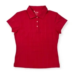 adidas GOLF アディダス ゴルフ シャドーチェック柄 半袖 ポロシャツ サイズ M /CLIMCOOL/レッド系