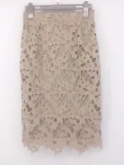 ◇ nano universe ナノ ユニバース 膝丈 タイト ナロー スカート サイズ36 ベージュ系 レディース E  【1303240022511】