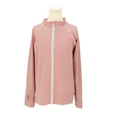 ☆ ピンク×ホワイト ☆ 130-140cm ☆ ラフラッシュ キッズ 無地 ラッシュガード キッズ 長袖 無地 シンプル パーカー 夏 ジップアップ 110-120cm 130-140cm 150-160cm 海 プール 海水浴 UVカット 紫外線対策