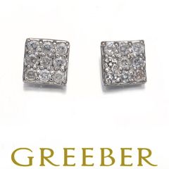 ダイヤ ダイヤモンド 0.10ct/0.10ct スクエア パヴェ ピアス Pt900 #170722