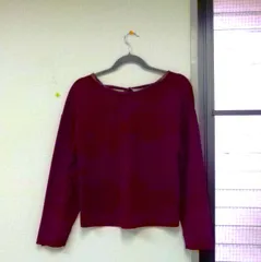 [TK] 【ZARA】 ザラ 後方リボン付き 長袖カットソー  ワインレッド